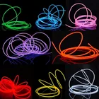 Гибкий неоновый светильник EL Wire Rope Cable LED светильник s для рождественских танцев Rave украшения DIY Обувь Одежда USB Светодиодная лента лампа