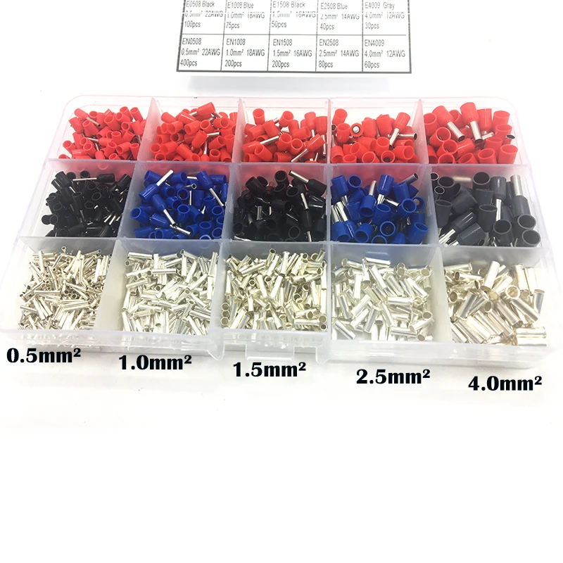 1530PCS Wire Terminal Crimp Connector plier set Insulated terminator Uninsulated End Ferrules | Обустройство дома