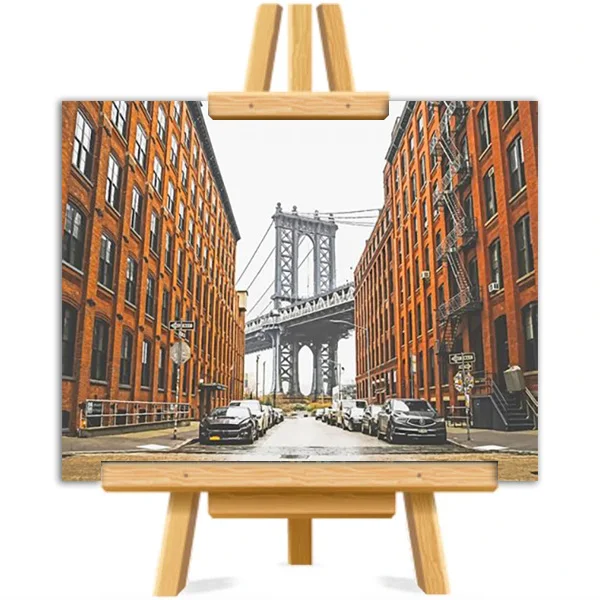 

New York Bridge Picture DIY Painting By Numbers Colouring Zero Basis HandPainted Oil Painting Unique Gift Home Decor