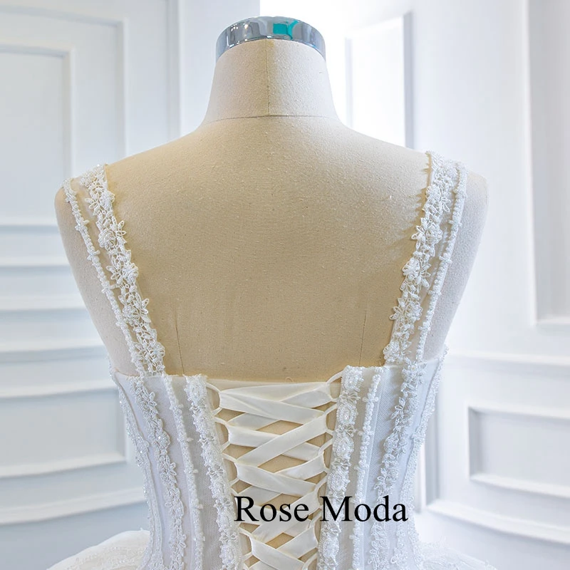 

Rose Moda Princess Lace Wedding Dress Puffy Ball Gown with Beadings Custom Make