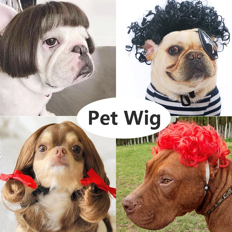 

Dog Cat Hats Pet Wigs Cat/Dog Costume Cospaly Props Wigs Tiara Hairpiece Makeover Clothing Pet Supplies Dogs Accessoires