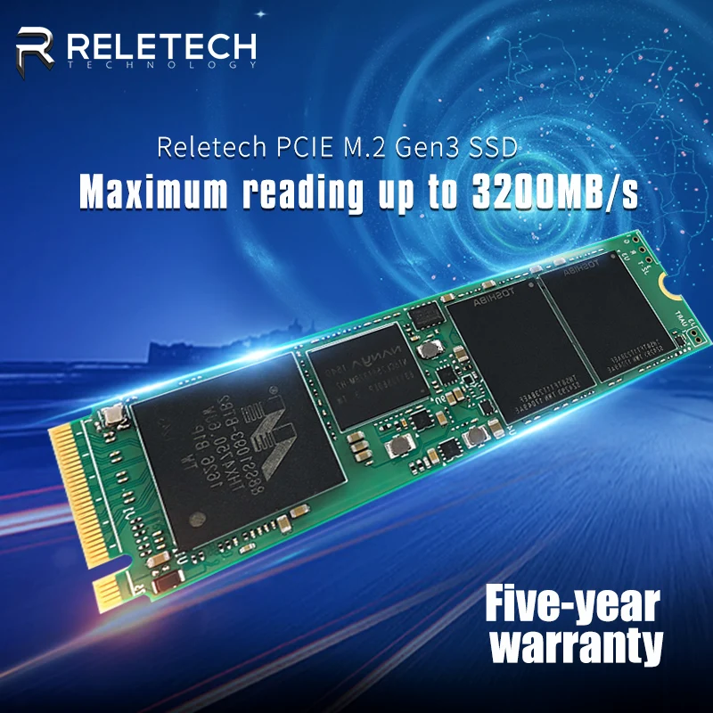 Reletech жесткий диск ssd m2 512 ГБ nvme PCIe DRAM cache Marvell контроллер m.2 твердотельный
