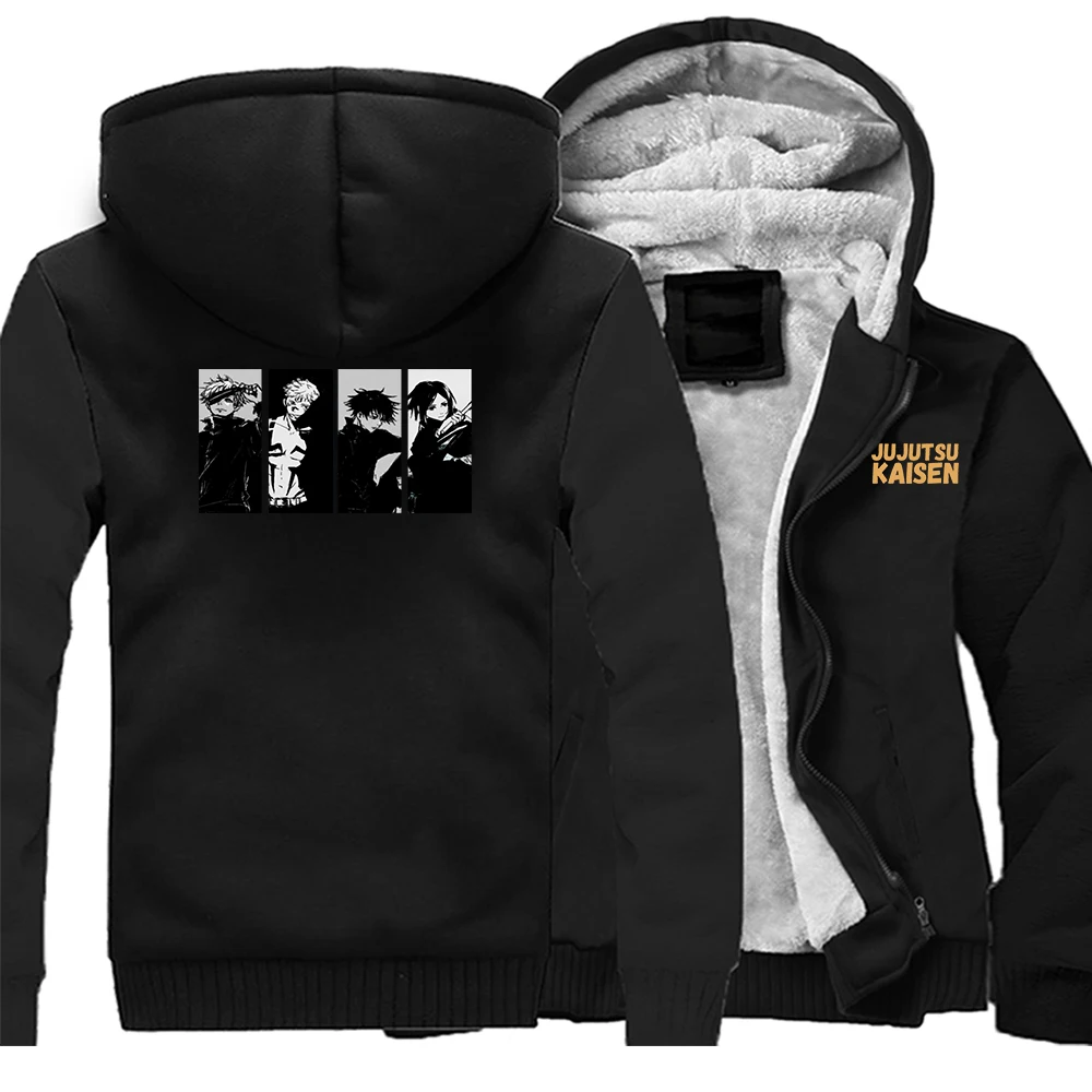 

Толстая мужская толстовка с капюшоном juютсу кайсена с аниме, куртка боди, теплая уличная одежда, куртки-бомберы с принтом, мужские свободные куртки-бомберы