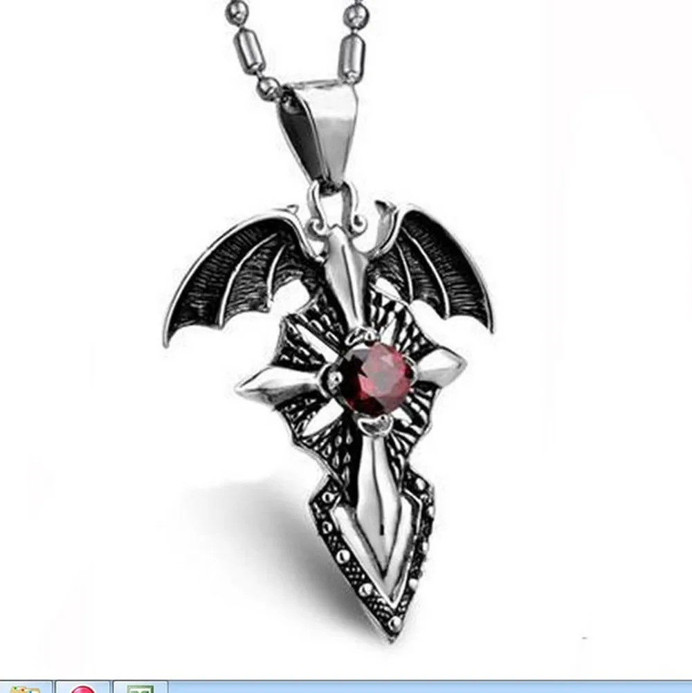 Модное мужское ожерелье косплей Дневники вампира готическое сказочное с красным