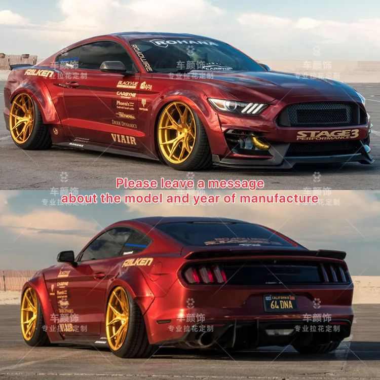 Виниловая наклейка в полоску для гоночного спорта Ford Mustang GT на капот автомобиля