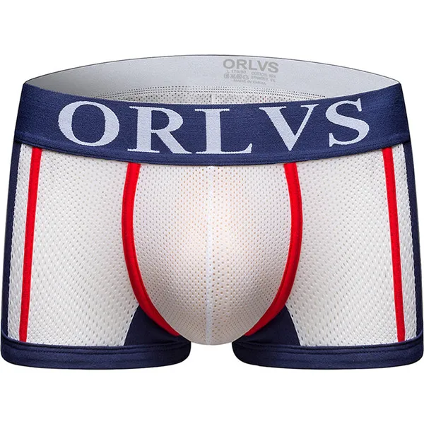 OR92 white Бренд ORLVS, сексуальное мужское нижнее белье, боксеры, Cuecas, пэтчворк, одноцветные, для геев, нижнее белье, calzoncillos hombre, слипы, мужские шорты - Цвет: OR92 white