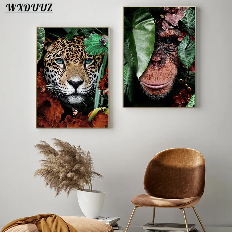 

Animals Flowers Lion Tiger Nordic Quality Canvas Painting Poster Art Home Decor Bedroom Living Kids Room Wall Decor Picture