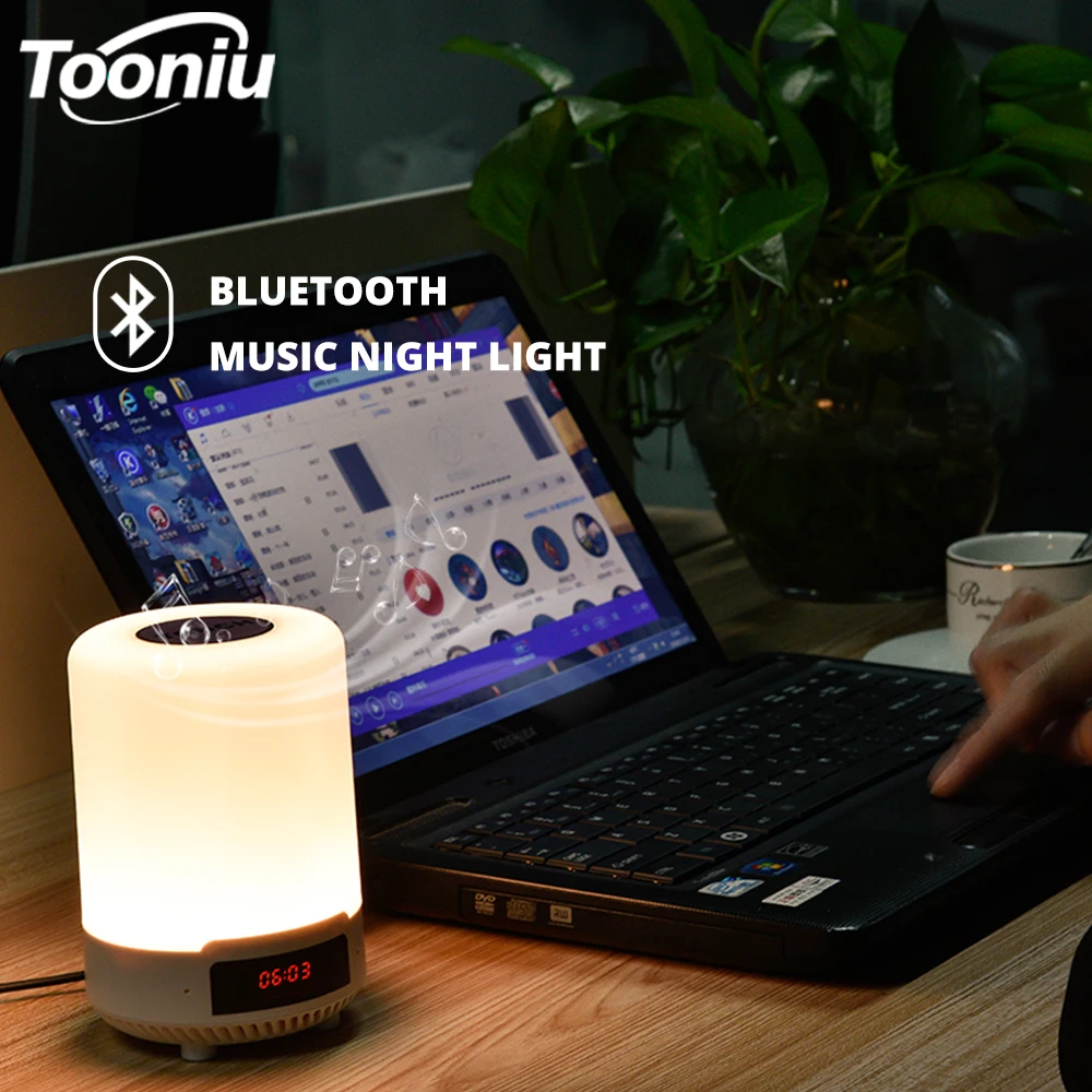 Перезаряжаемый цветной светодиодный ночник с Bluetooth динамиком беспроводная