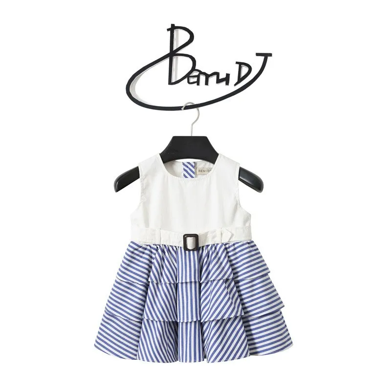 

New Summer Children Kids Clothing Girls Brand Sleeveless Striped Dress Soft Cotton Princess Dresses Girl Clothes Backless Dress