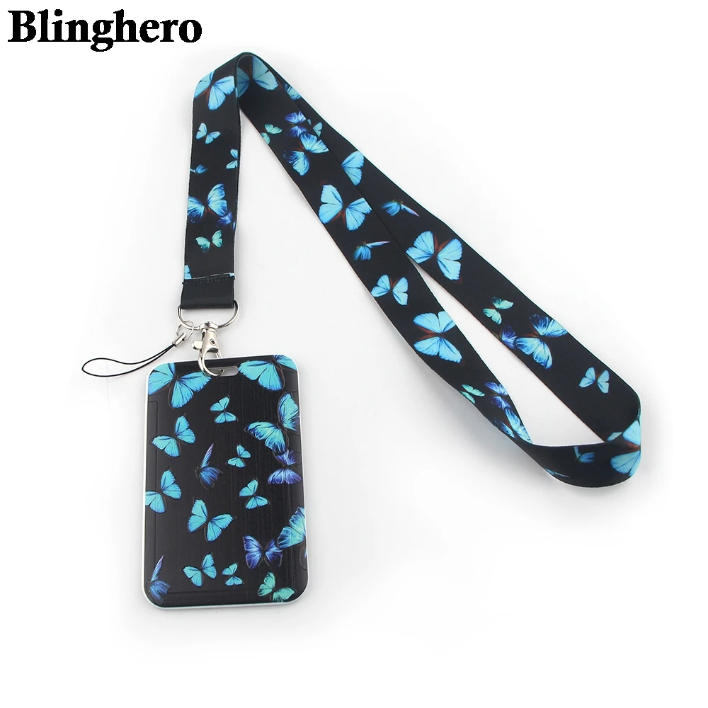 CB072 бабочки новая мода удостоверение личности чехол Lanyard держатель для