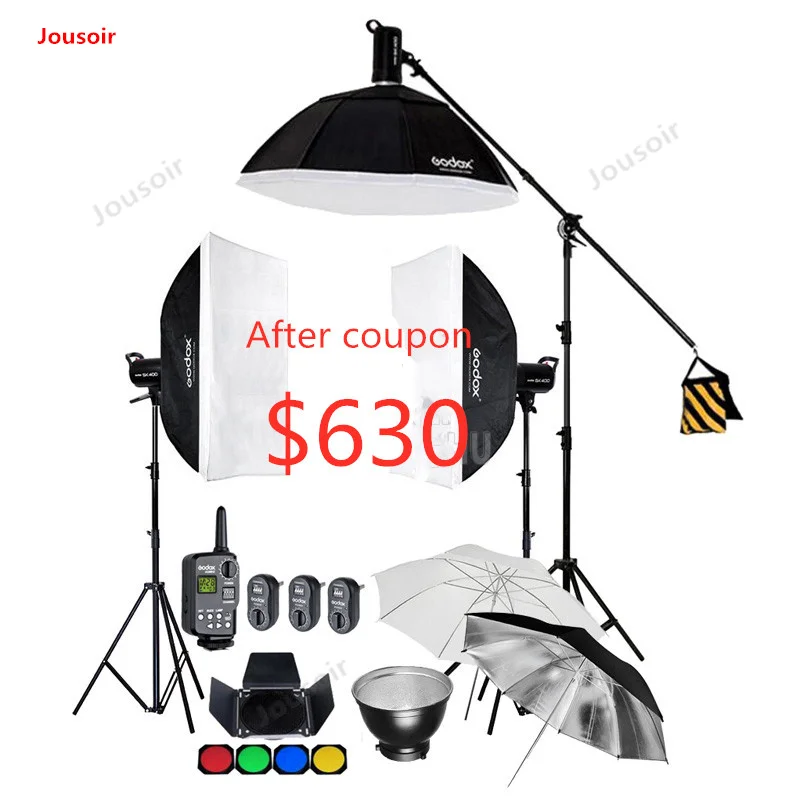 Godox SK400 1200 Вт/3x400 WS Студия Вспышка стробоскоп комплект освещения + 60x90 см софтбокс