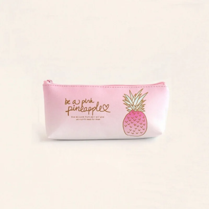 Girls Pencil Storage Bag School Cute Fruit Pineapple Pattern Case Stationery New |