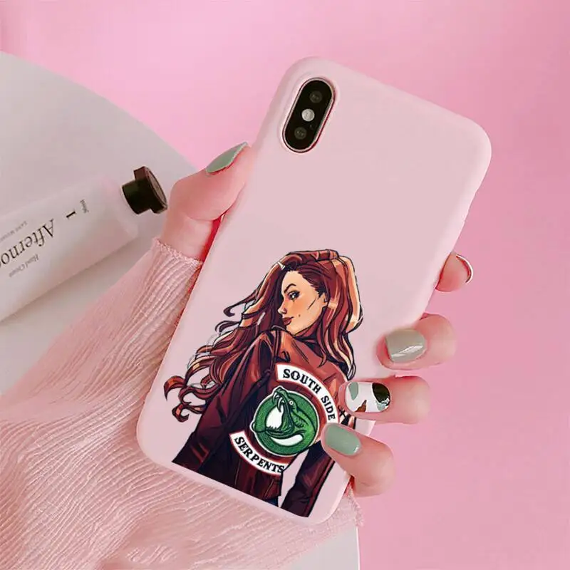

Riverdale South Phone Case Candy Color Pink for iPhone 11 pro XS MAX 8 7 6 6S Plus X 5S SE 2020 XR