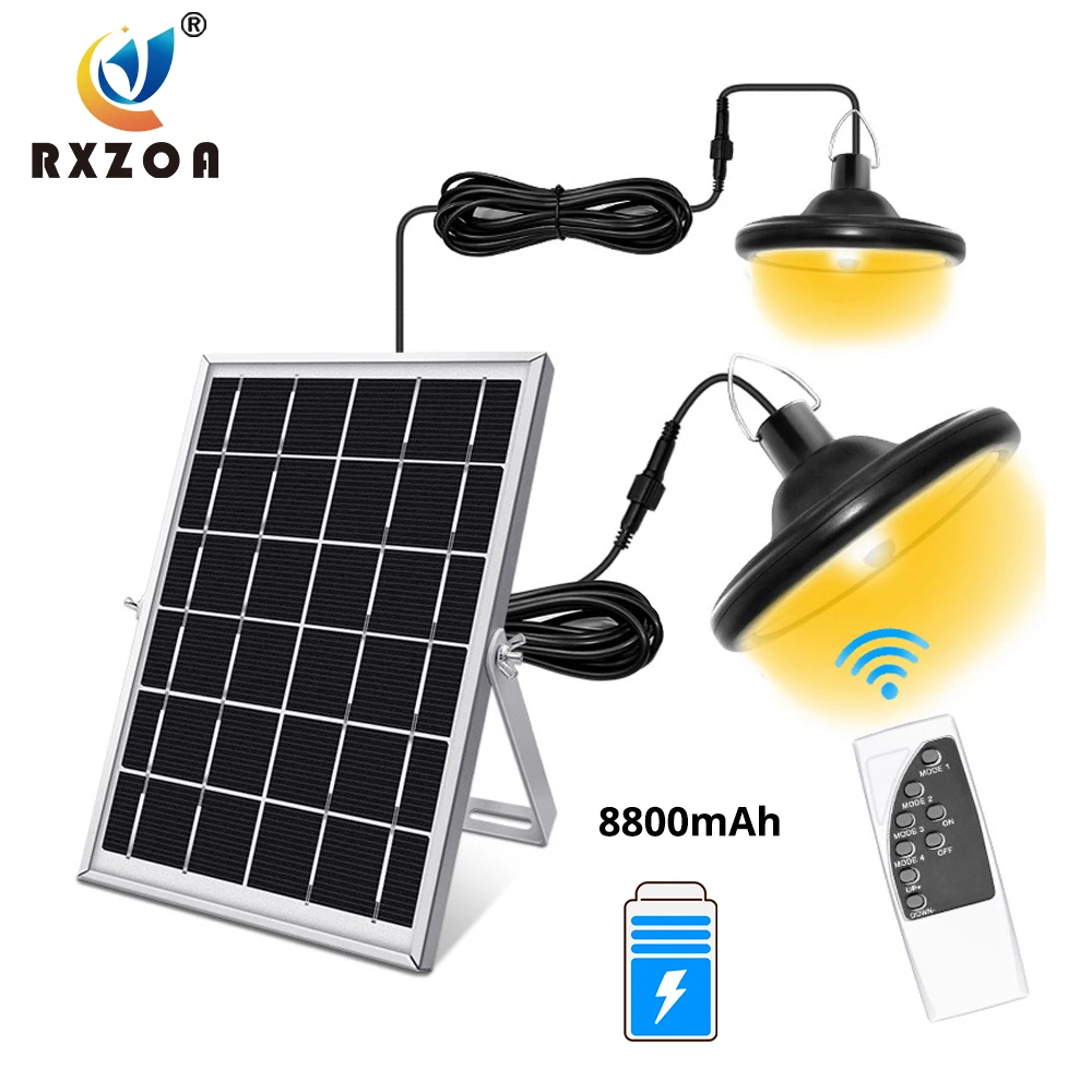

Double Head Solar Pendant Light Waterproof High Capacity Outdoor / Indoor Solar Lamp Suitable for Courtyards, Garages, Etc.