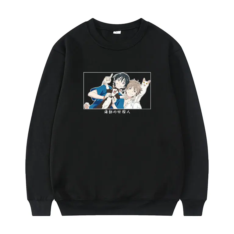 

Anime Seaside Umibe No Etranger Cute Pullover Hashimoto and Mino Casual Graphic Print Pullover Men Women Plus Size Sweatshirts