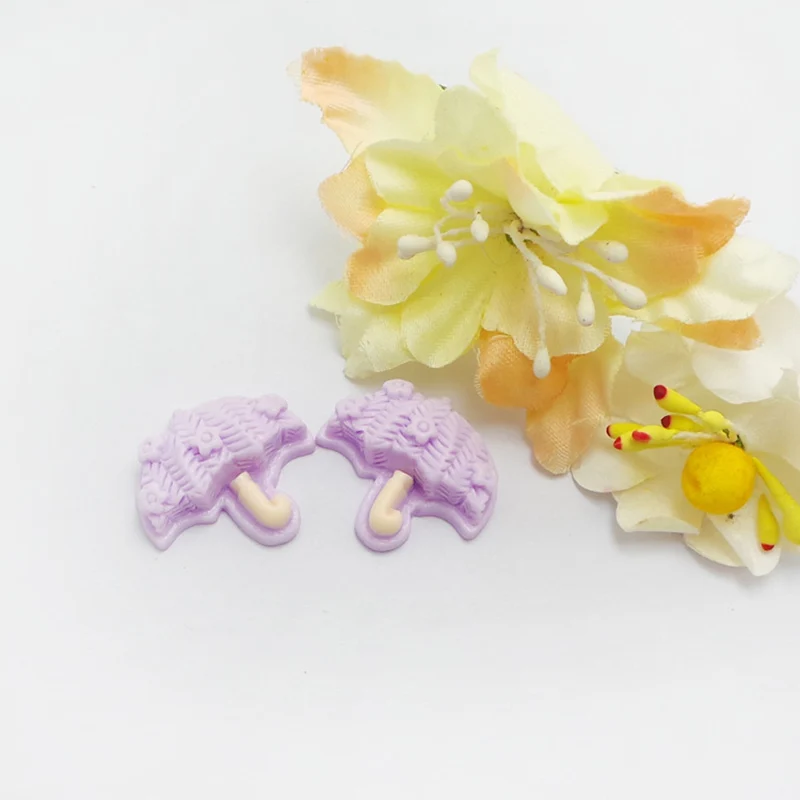 

100 шт. кавайный Фиолетовый Зонт Кабошон из смолы с плоским основанием для бантов для волос аксессуары для центра украшения «сделай сам» реме...