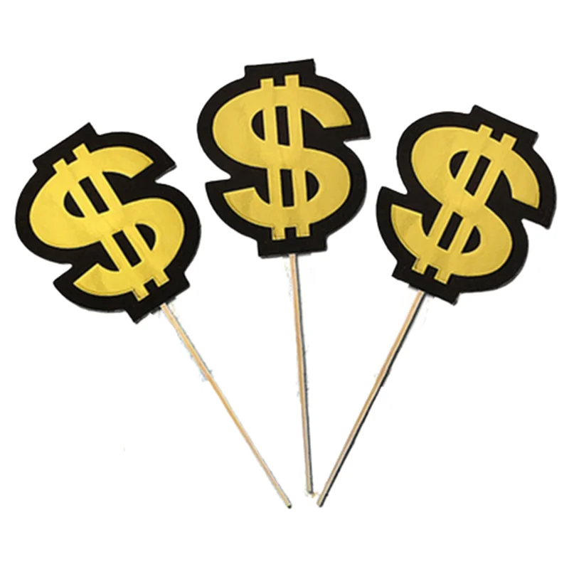 Искусственные цветы Топпер для торта С Днем Рождения Rich $ топперы сделай сам