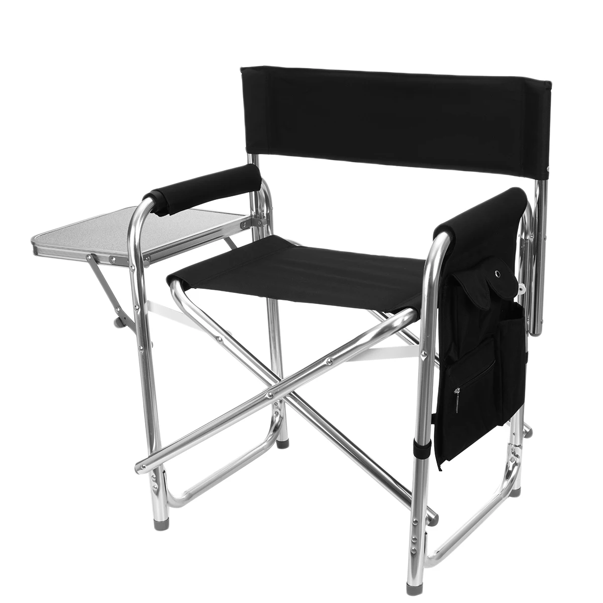 구매 휴대용 여행 비치 의자 알루미늄 접이식 감독 의자 테이블 야외 캠핑 의자, 싱글 시트 사이드 스토리지 가방