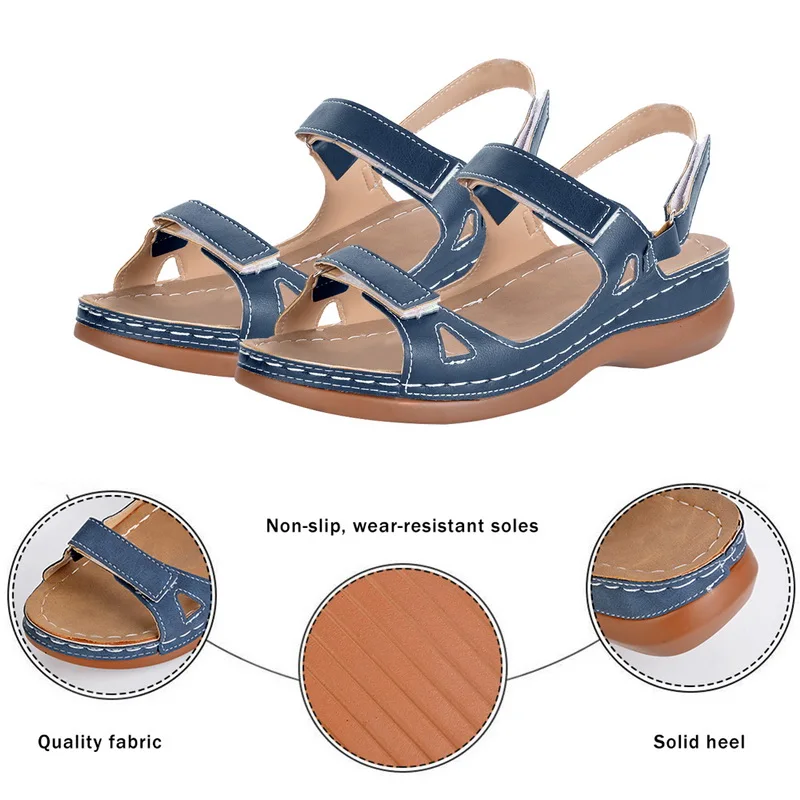 Женские мягкие сандалии с открытым носком на плоской подошве | Спорт и