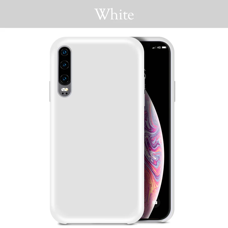 Жидкий силиконовый чехол для huawei P30 Lite, чехол, накладка из микрофибры, чехол для huawei P20 Lite P30 Pro mate 20 Lite Honor 20 10i - Цвет: White