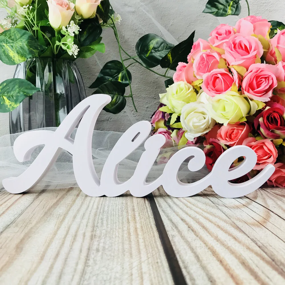 Персонализированные белые настольные знаки с именем из ПВХ персонализированные