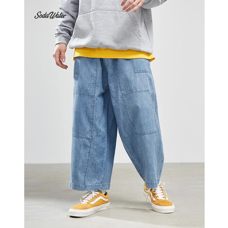 SODAWATER мужские мешковатые джинсы уличная одежда свободный крой прямые из денима