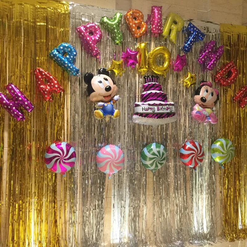 3M золотой фольги полосатый красный синий занавес Блестящий Металлический Венок