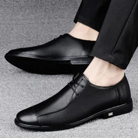 fashion mens shoes casual genuine leather classics black brown lace up formal shoe man big size 36 46 nice derby shoes for men