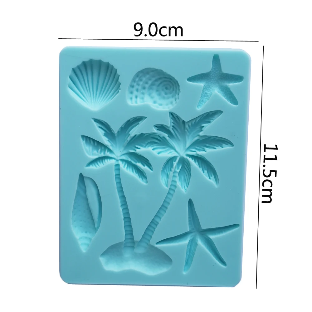 

Surfboard Beach Coconut Tree,Conch Silicone Mold Fondant Cake Decoration Mold Sugarcraft Chocolate Baking Tool For Cake Gumpaste