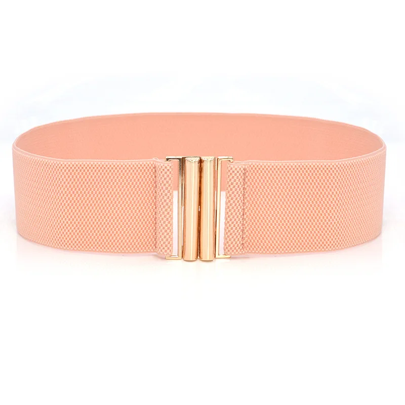 

10 colors matching dress fashion ladies wide waist seal elastic stretch belt wild women's gold buckle wide belt decoration