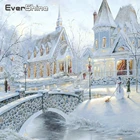 Алмазная вышивка с изображением замка, зимнего пейзажа