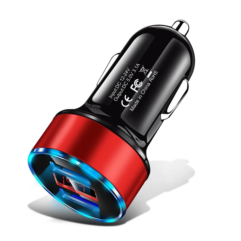 Автомобильное зарядное устройство DSMOTEK 3.1A светодиодный дисплей двойной USB