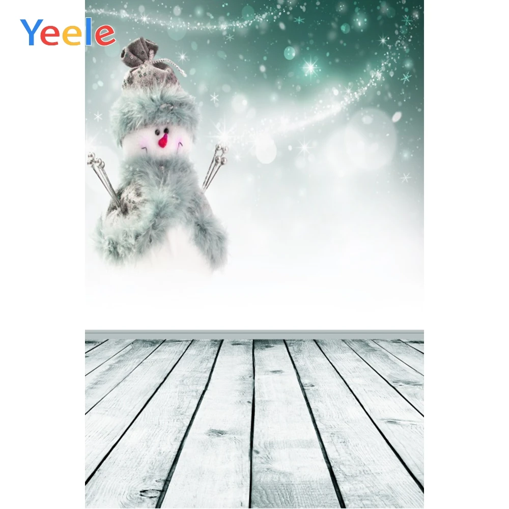 

Christmas Snowman Snowflake Wooden Floor Wall Home Decor Backdrop Photography Custom Photographic Background For Photo Studio