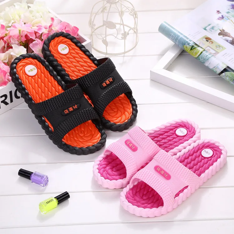 Korean Style Summer Slipper Tide Home Indoor Bath Non-Slip Bathroom Slippers Men Beach Flip Flops Slipper for Men Indoor Shoes