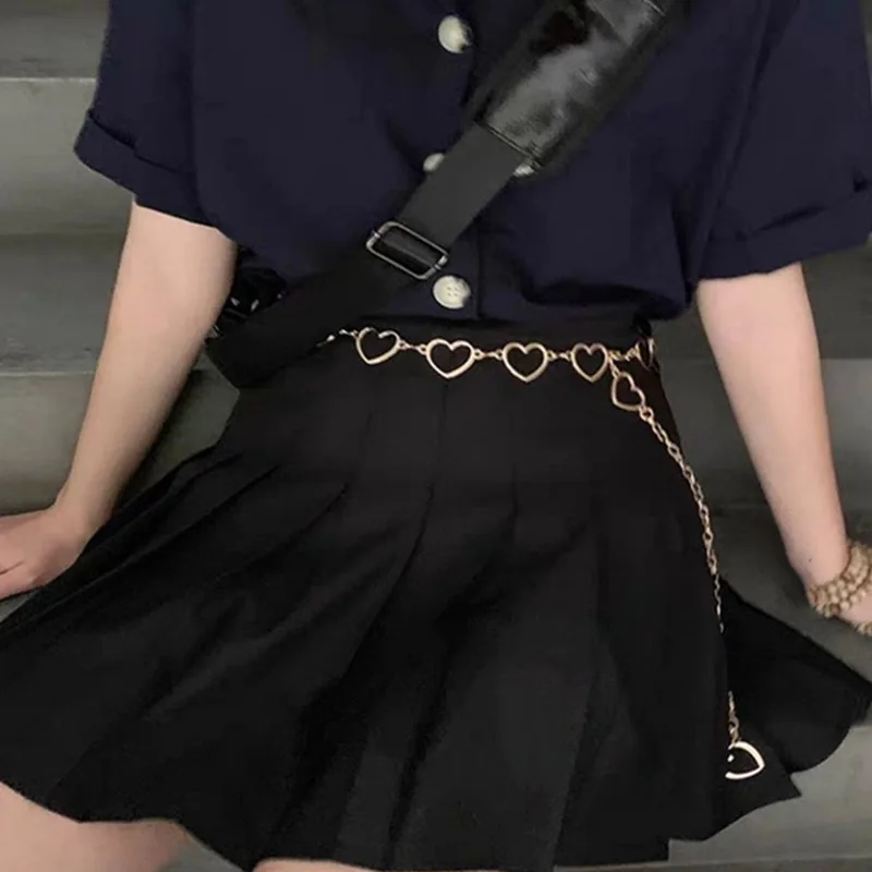 

Women Fashion Heart Shaped Metal Waist Chain Belt Waistband Accessories
