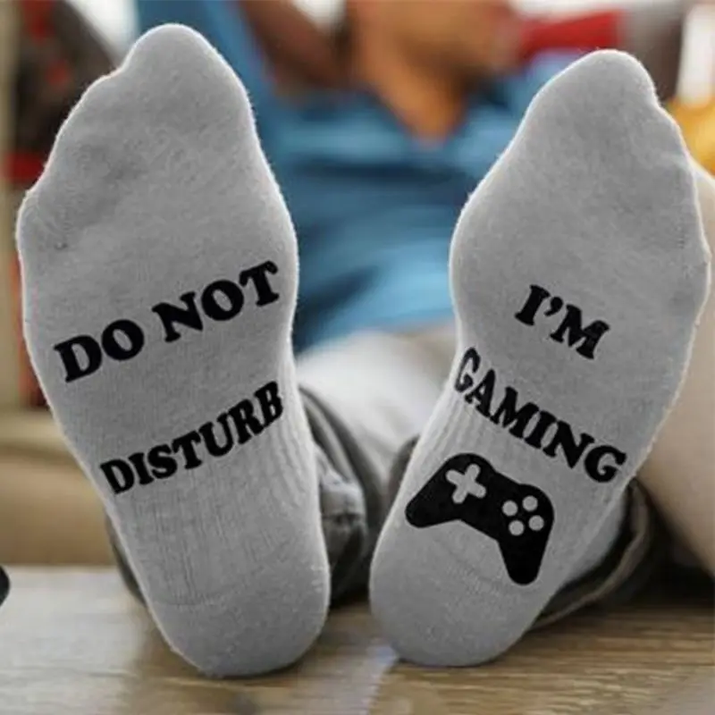 

Unisex Winter Cotton Long Ankle Socks Funny Words Bottom Gamer Lover Gift Harajuku Solid Color Home Floor Warmer Hip Hop