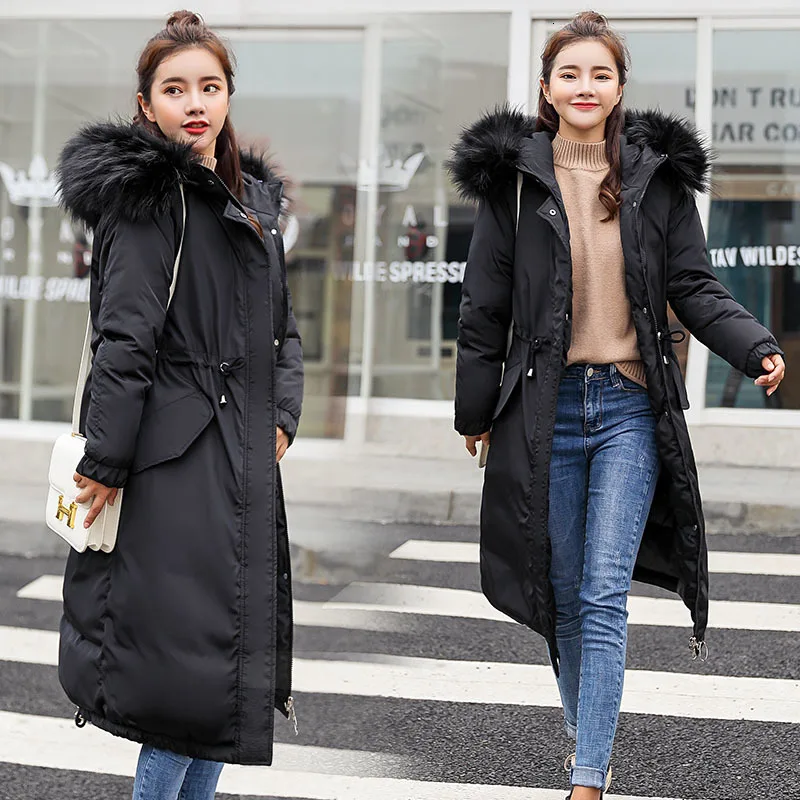 Хлопковая стеганая куртка 2019 зимняя одежда с подкладкой на талии длинное женское