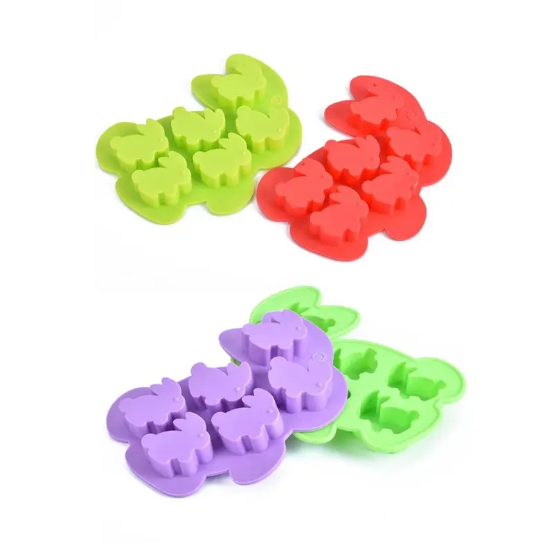 6-Cavity Happy Easter Cute 3D Rabbit Bunny Shaped Silicone Cake Fondant DIY Mold Pudding Chocolate Baking Mould Soap Ice Cube | Дом и сад