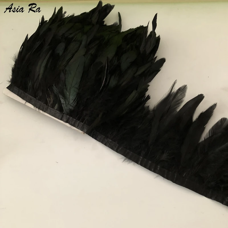 Отделка из крашеных черных петушиных перьев 10 м/лот | Дом и сад