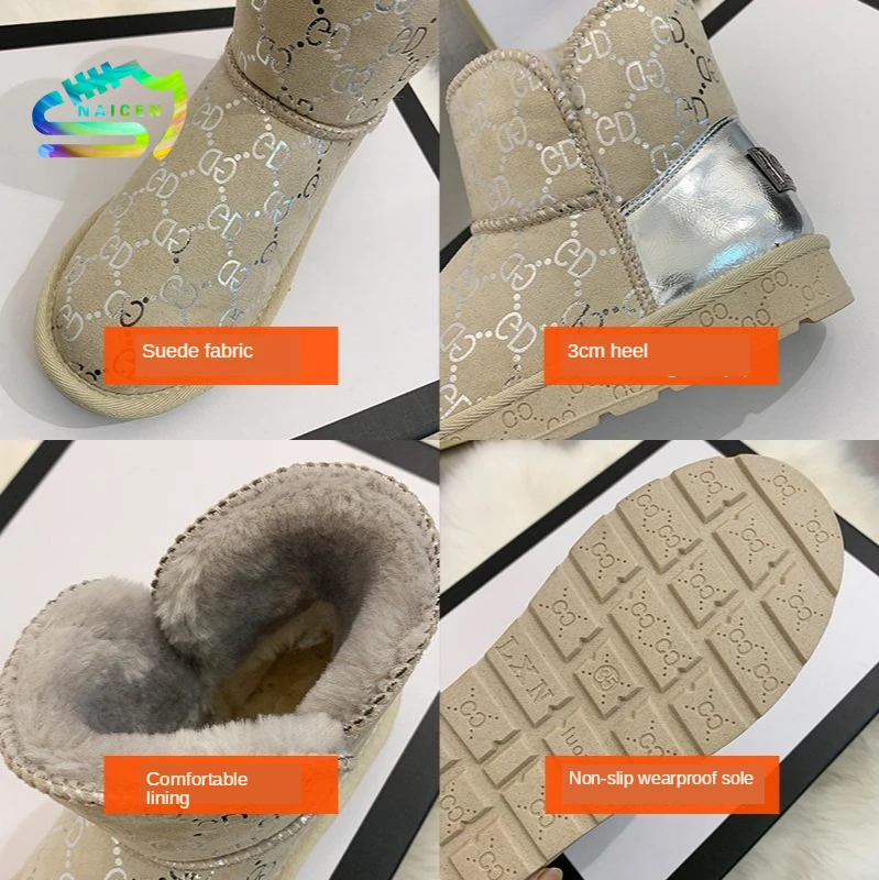 

NAICEN Women Fashion Snow Boots Plush Keep Warm Ankle Emu Boots Comfortable Non-slip Cotton Shoes Botas De Invierno Para Mujer