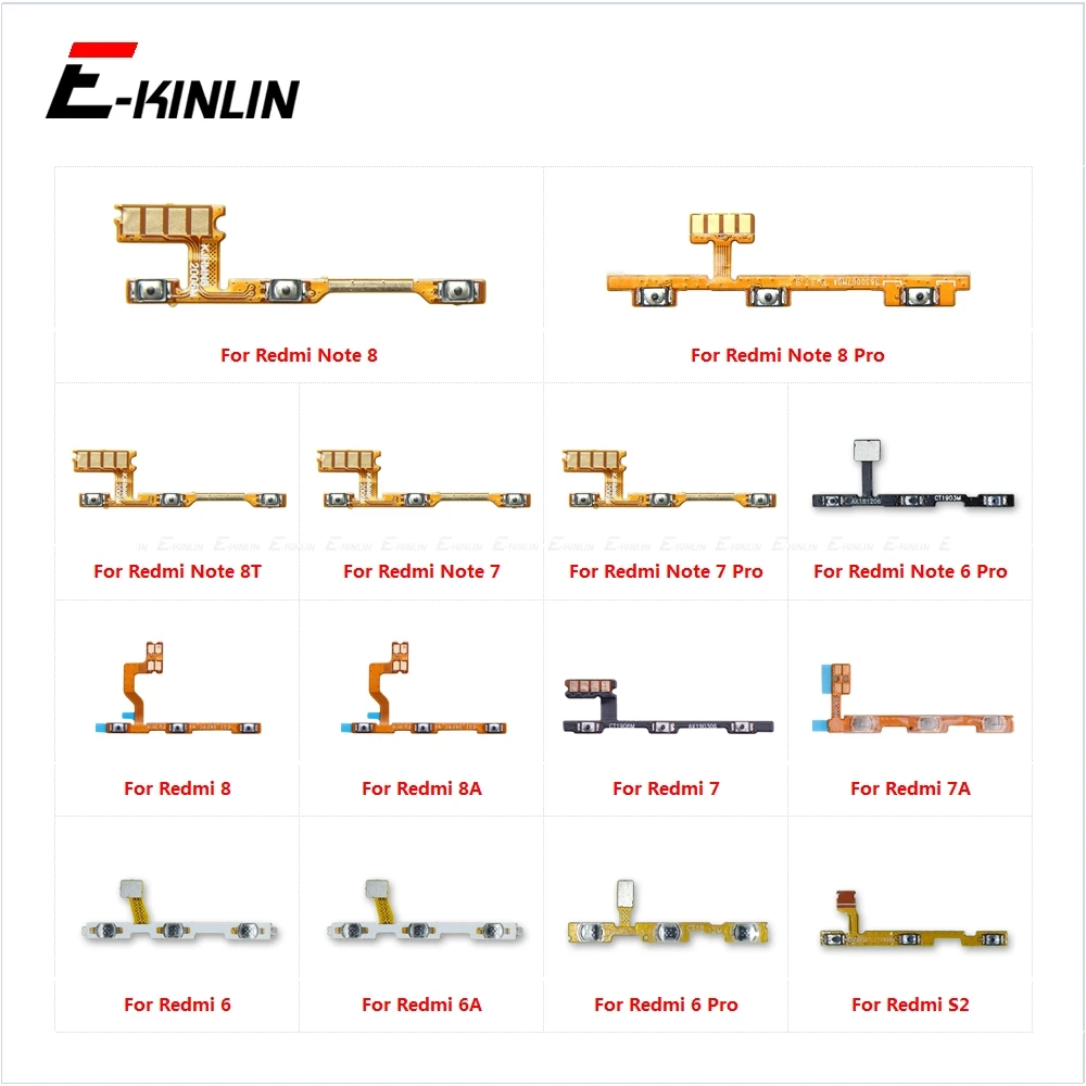 

Power On Off Button Volume Switch Key Control Flex Cable Ribbon For XiaoMi Redmi Note 8T 8 7 6 Pro 8A 7A 6A S2 Repair Part
