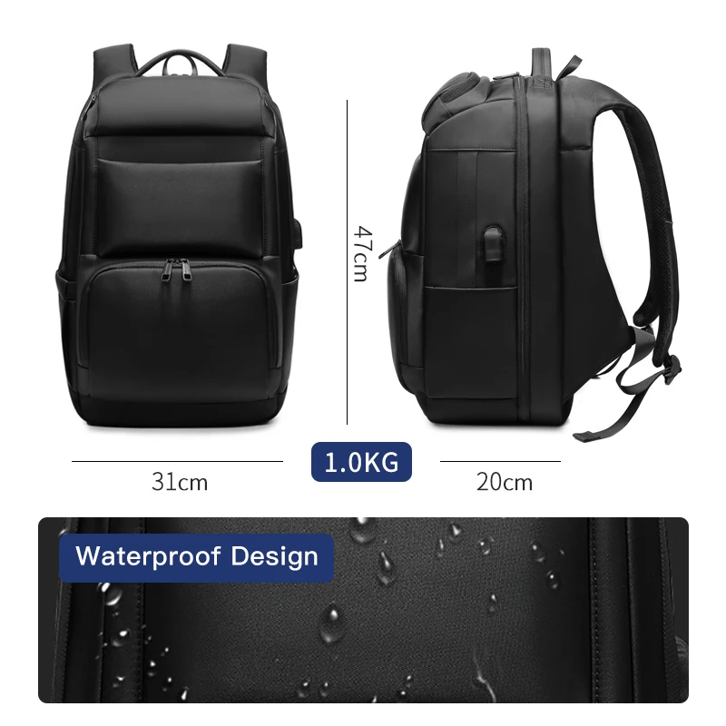 

Men's 17 inch Laptop Backpack Large Capacity USB Charging Backpacks Male Anti Theft Travel Bag Business Waterproof mochila