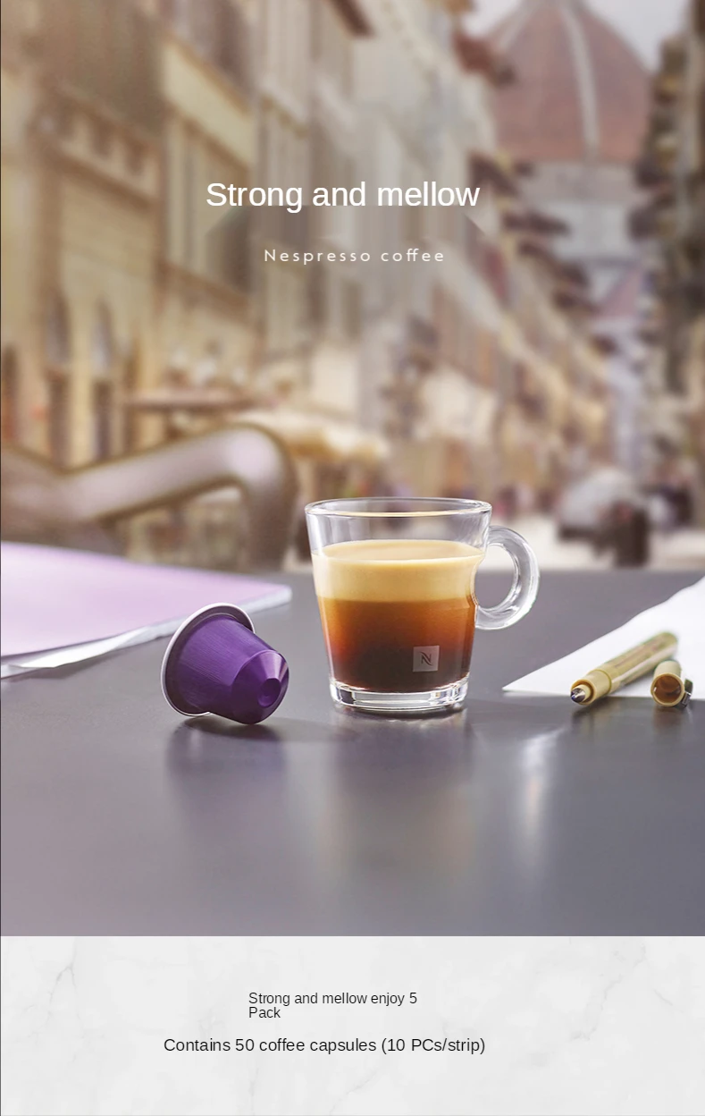

Nespresso Capsule Coffee Espresso Set 50 PCs Italian Strong Coffee Imported from Switzerland