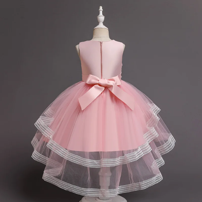 Новое платье для девочек с цветами детское принцессы кружевная юбка-пачка со