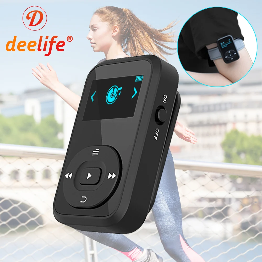 Mp3-плеер Deelife, Bluetooth 5,0 плеер с клипсой, мини-плееры с Fm-памятью 32 ГБ 8 ГБ для бега, спорта, музыки
