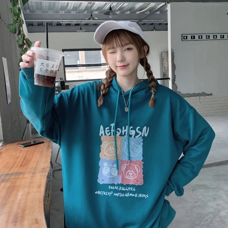 Свитер с длинным рукавом Real Shot для женщин пуловер капюшоном топы осени | Женская