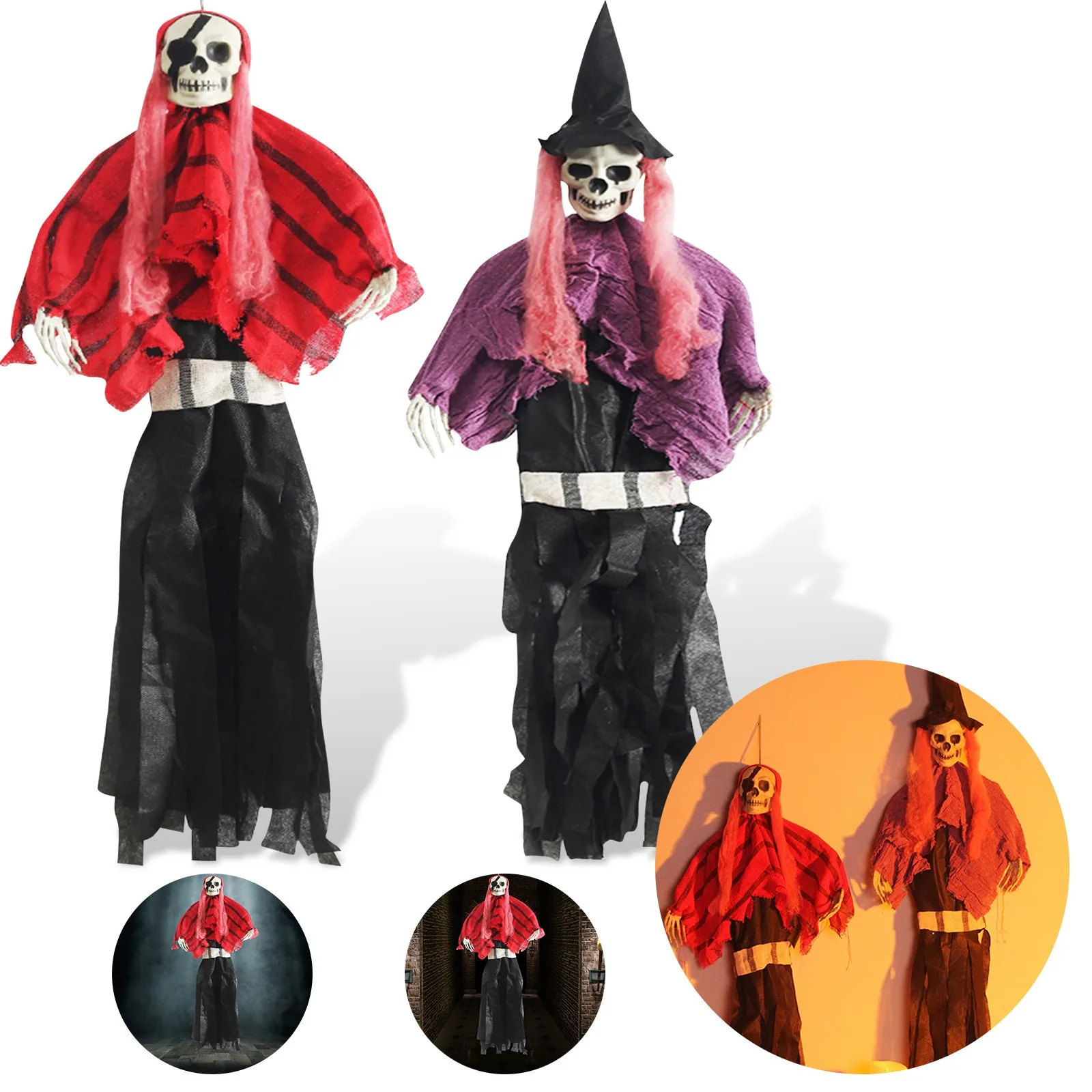 Реквизит для Хэллоуина в виде черепа страшный дом с привидениями подвесное