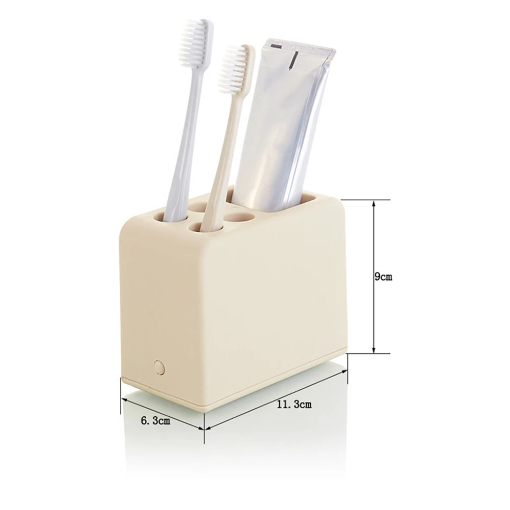 

Toothbrush Holder 5 Slots Multi-Functional Toothpaste Dispenser Stand for Kitchen Bathroom Dropshopping