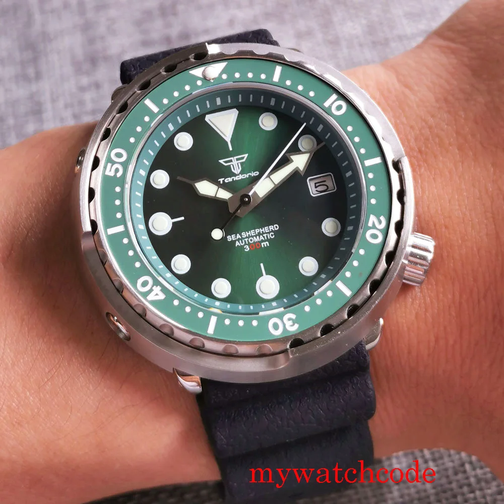 

46.5mm Black/Green/Blue Dial Sapphire Glass Luminous NH35A 20ATM Waterproof Diving Men's Watch Date