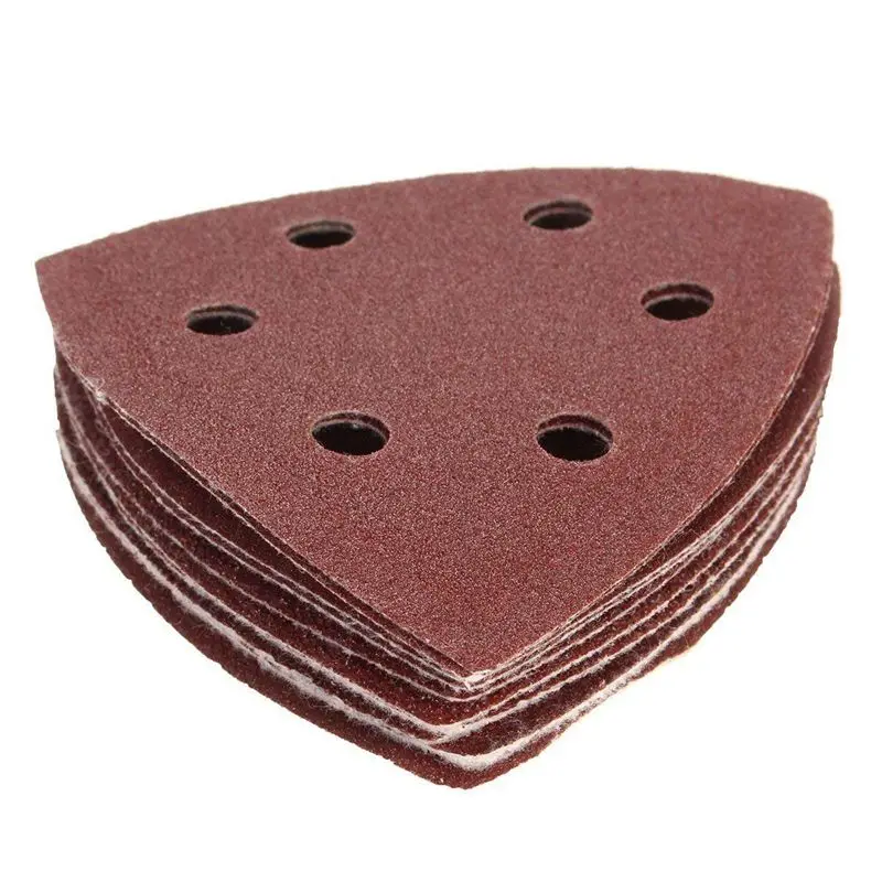 

Promotion! 10X Nylon Delta Sand Paper Pads - 90Mm Triangles - 40, 60, 80, 100 & 120 Grit Sanding Sheets